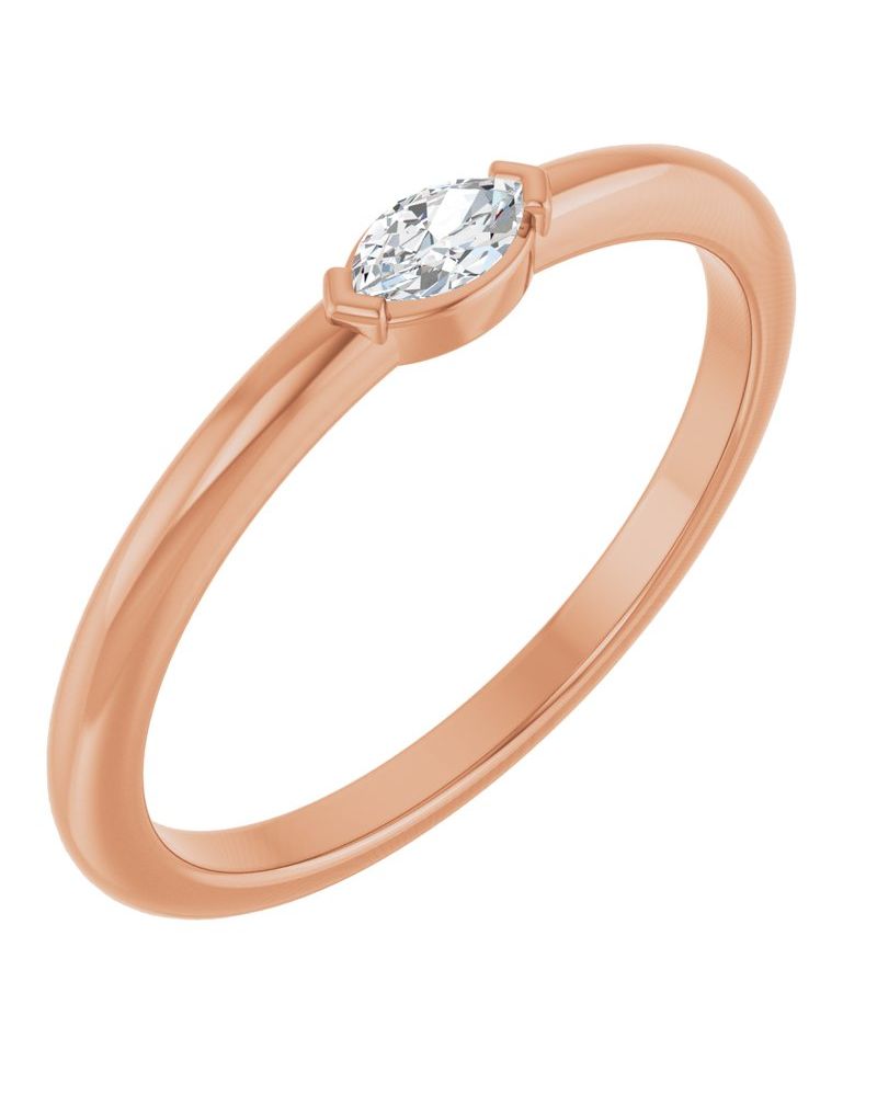 Anel Solitário em Ouro 14k com Diamantes Naturais – Modelo 9