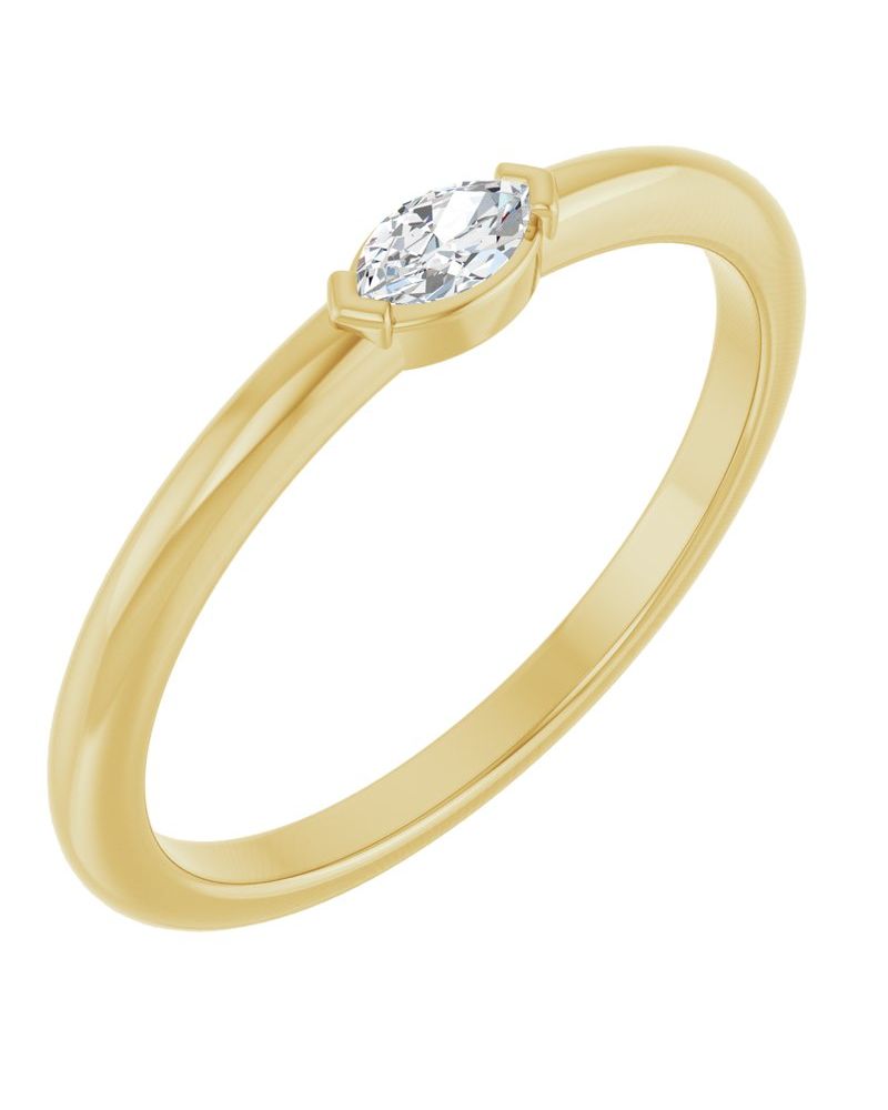 Anel Solitário em Ouro 14k com Diamantes Naturais – Modelo 9