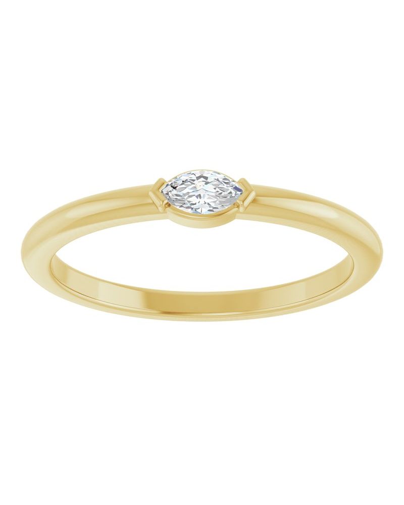 Anel Solitário em Ouro 14k com Diamantes Naturais – Modelo 9
