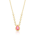 Colar Folheado a Ouro com Cristais Redondos e de Gota
