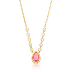 Colar Folheado a Ouro com Cristais Redondos e de Gota
