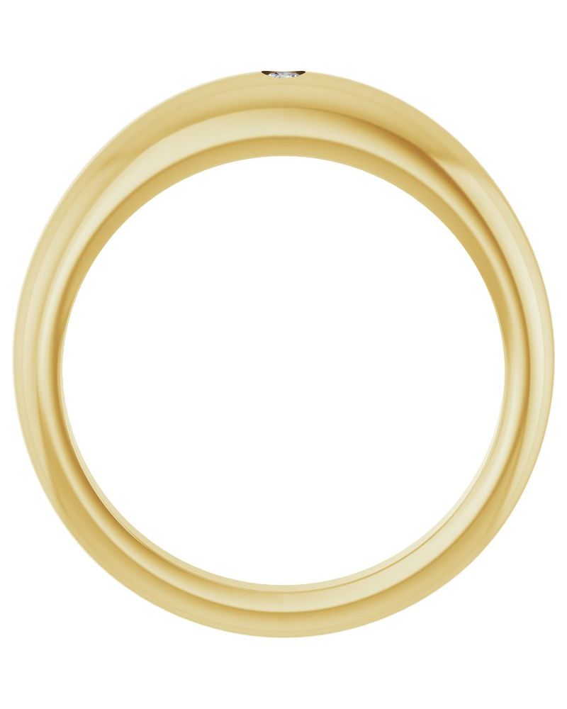 Anel Abaulado Delicado em Ouro 14k com Diamantes Naturais