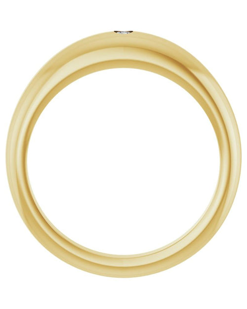 Anel Abaulado Delicado em Ouro 14k com Diamantes Naturais