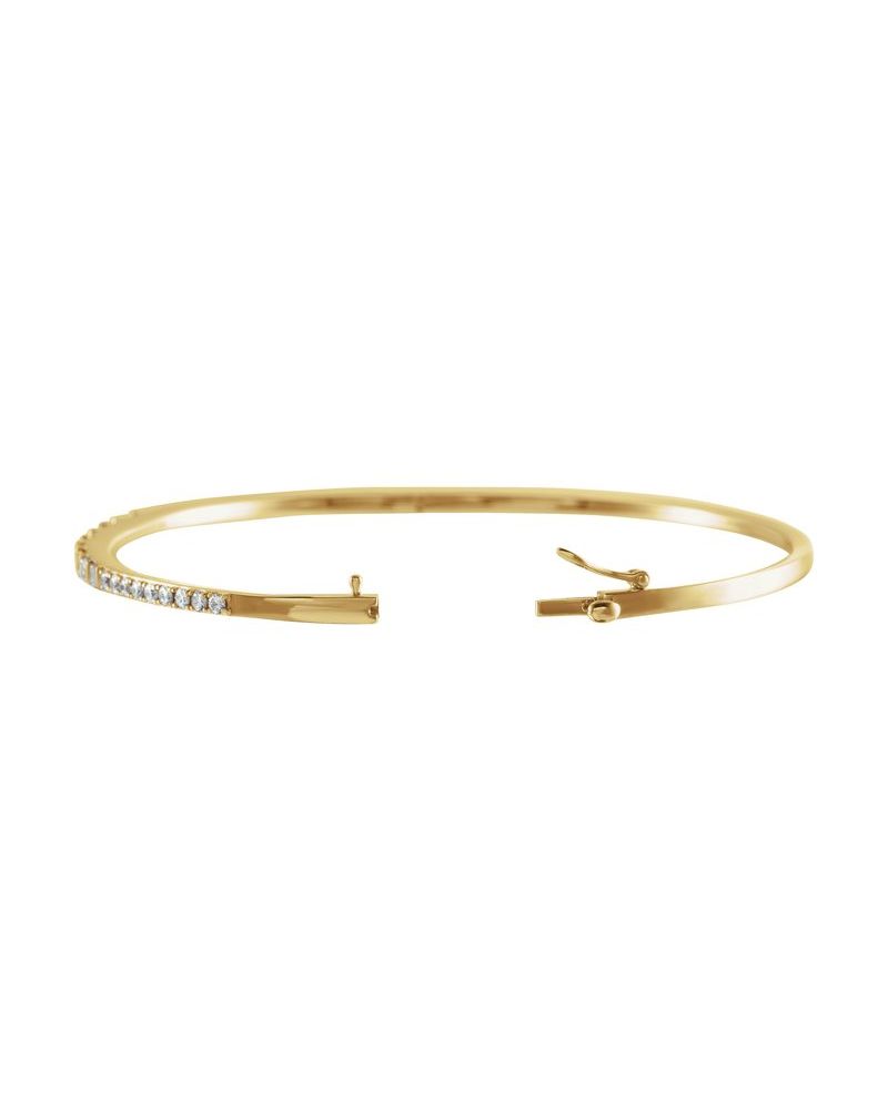 Bracelete Rígido Cravejado em Ouro 14k com Diamantes Naturais – Modelo 3