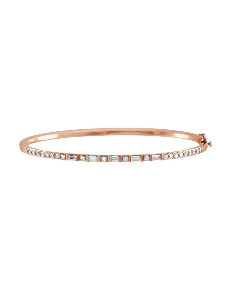 Bracelete Rígido Cravejado em Ouro 14k com Diamantes Naturais – Modelo 3