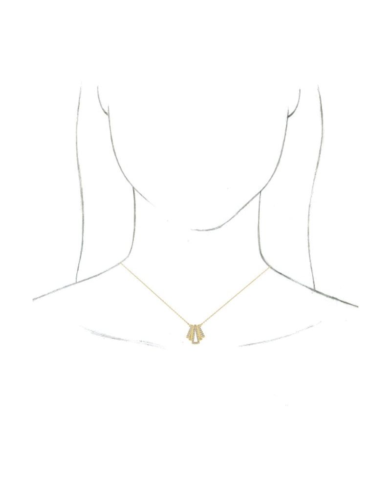 Colar Art Déco Cravejado em Ouro 14k com Diamantes Naturais