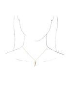Colar Pena em Ouro 14k com Diamantes Naturais