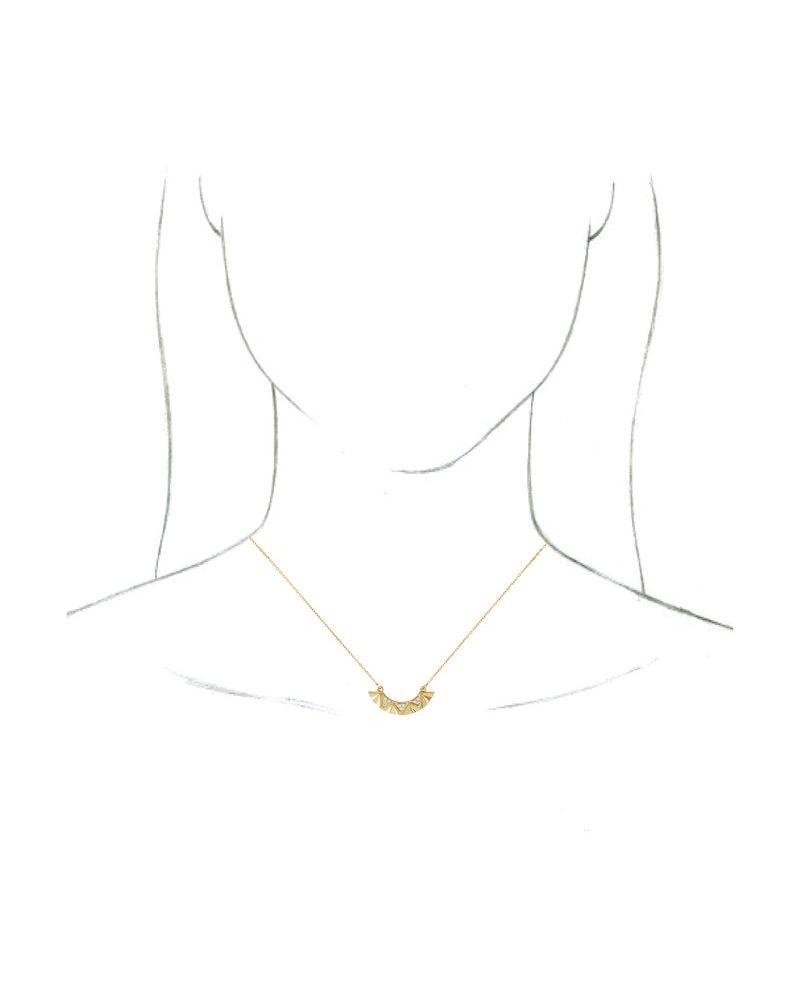 Colar Barra Curva em Ouro 14k com Diamantes Naturais – Modelo 3