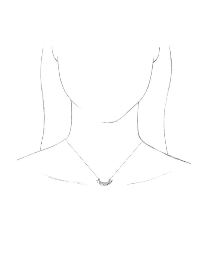 Colar Barra Curva em Ouro 14k com Diamantes Naturais – Modelo 3