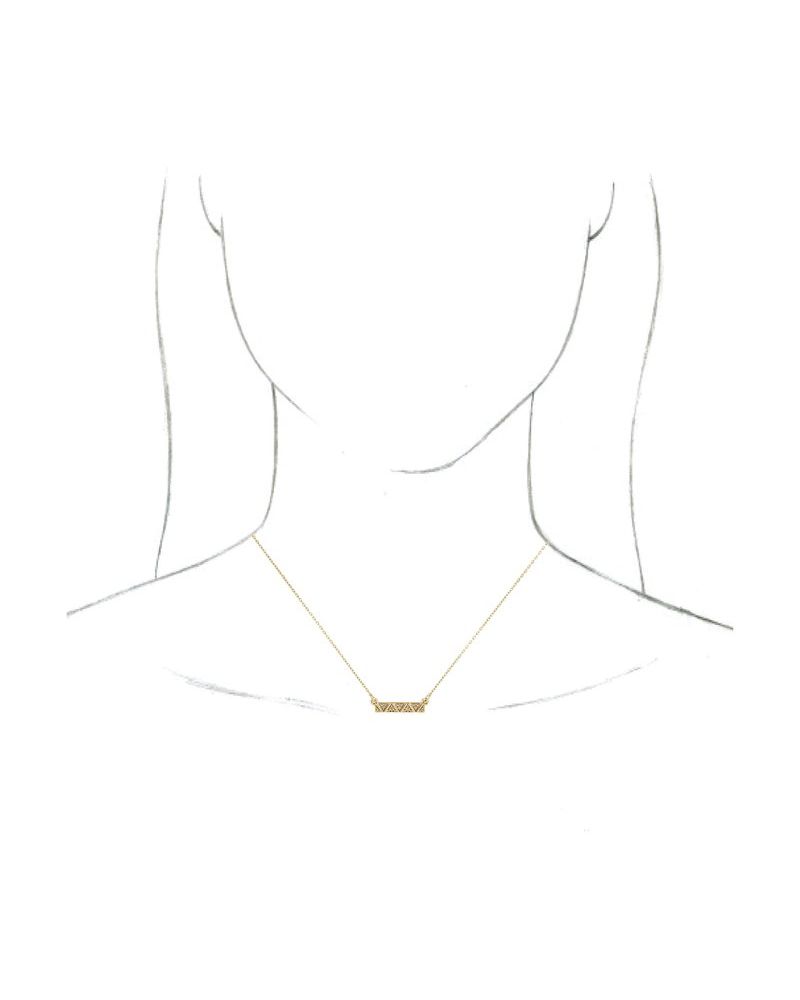 Colar Geométrico Barra em Ouro 14k com Diamantes Naturais