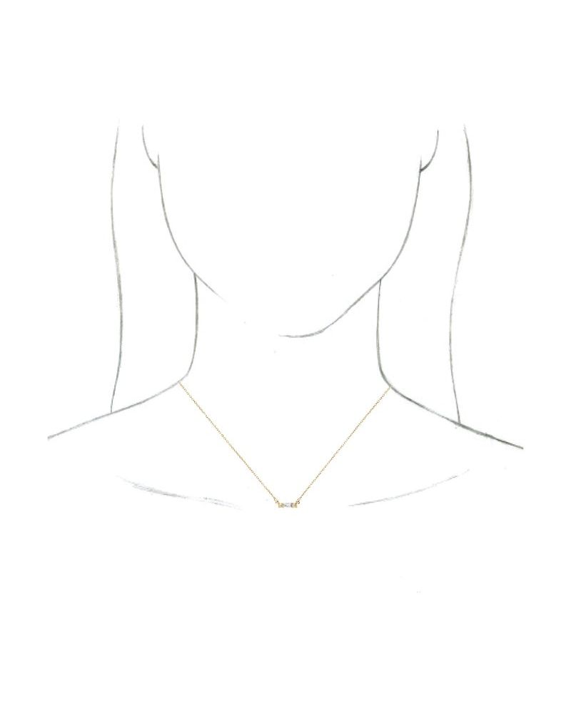 Colar Barra Cravejado em Ouro 14k com Diamantes Naturais – Modelo 13