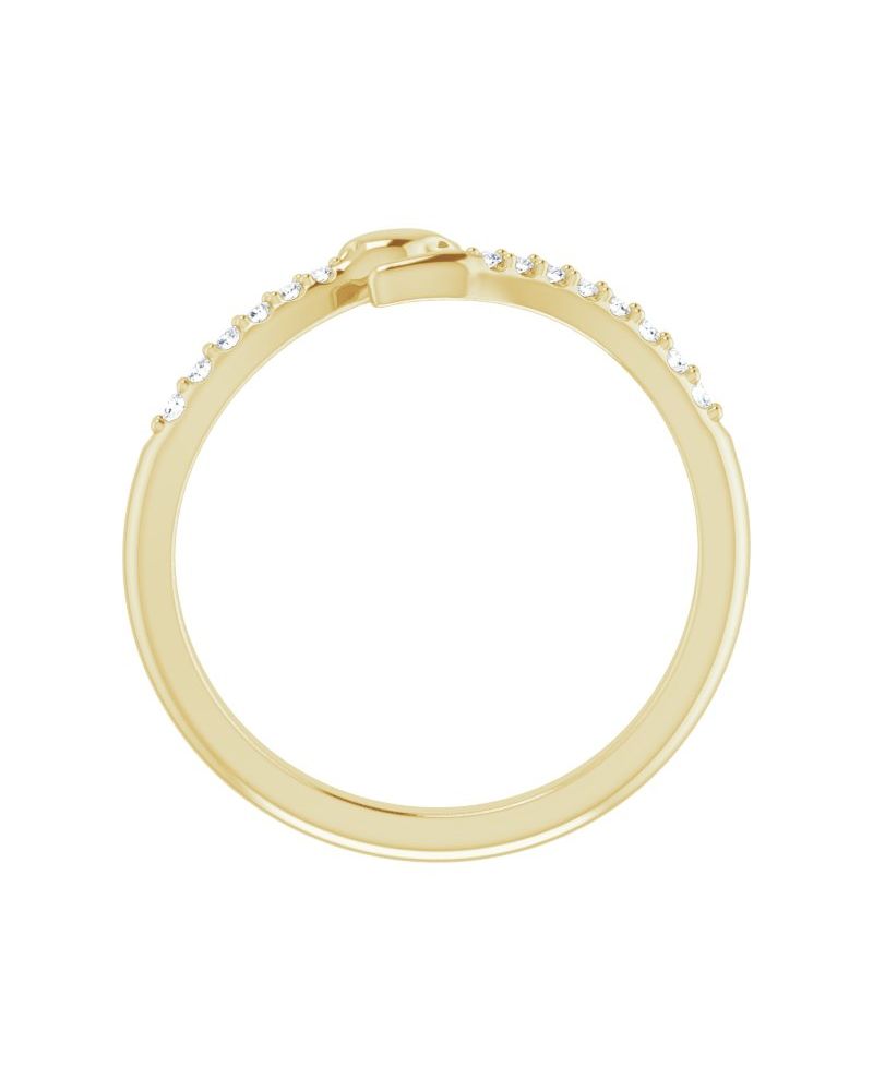 Anel Cobra Bypass em Ouro 14k com Diamantes Naturais