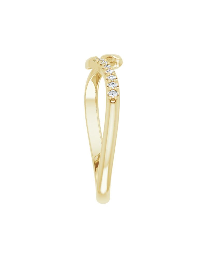 Anel Cobra Bypass em Ouro 14k com Diamantes Naturais