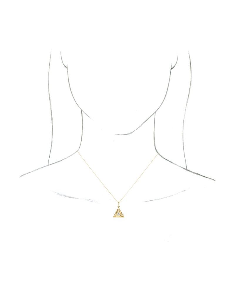 Colar Olho da Providência em Ouro 14k com Diamantes Naturais