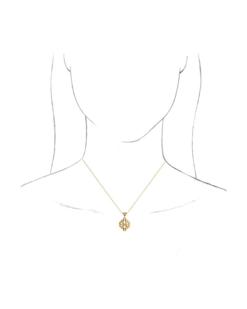 Colar Vintage em Ouro 14k com Diamantes Naturais – Modelo 2
