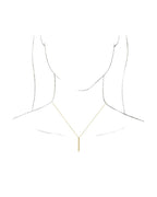 Colar Barra Vintage em Ouro 14k com Diamantes Naturais