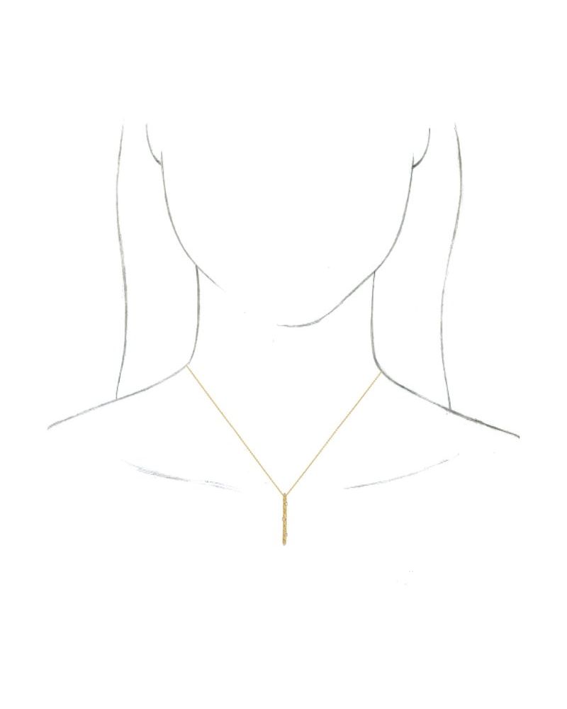 Colar Barra Vintage em Ouro 14k com Diamantes Naturais