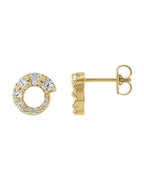 Brinco Círculo Degradê em Ouro 14k com Diamantes Naturais