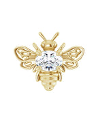 Colar Abelha em Ouro 14k com Diamantes de Laboratório