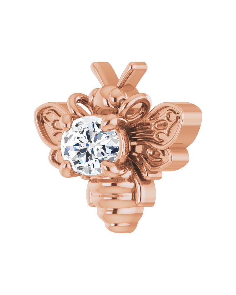 Colar Abelha em Ouro 14k com Diamantes de Laboratório