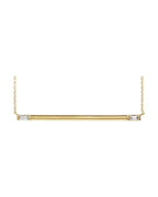 Colar Baguete Barra em Ouro 14k com Diamantes Naturais – Modelo 4