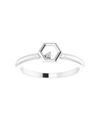 Anel Favo de Mel Empilhável em Ouro 14k com Diamantes Naturais