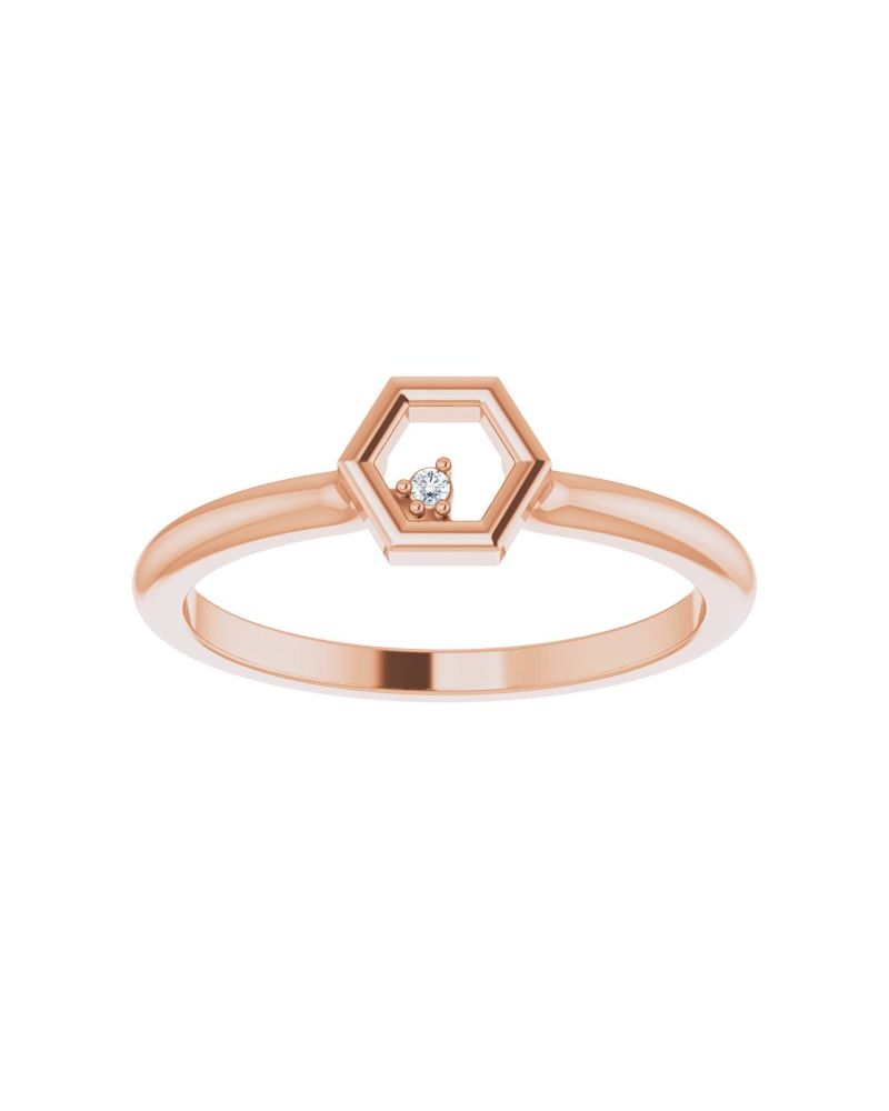 Anel Favo de Mel Empilhável em Ouro 14k com Diamantes Naturais
