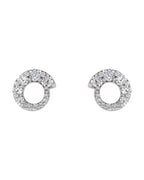 Brinco Círculo Degradê em Ouro 14k com Diamantes Naturais