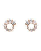 Brinco Círculo Degradê em Ouro 14k com Diamantes Naturais