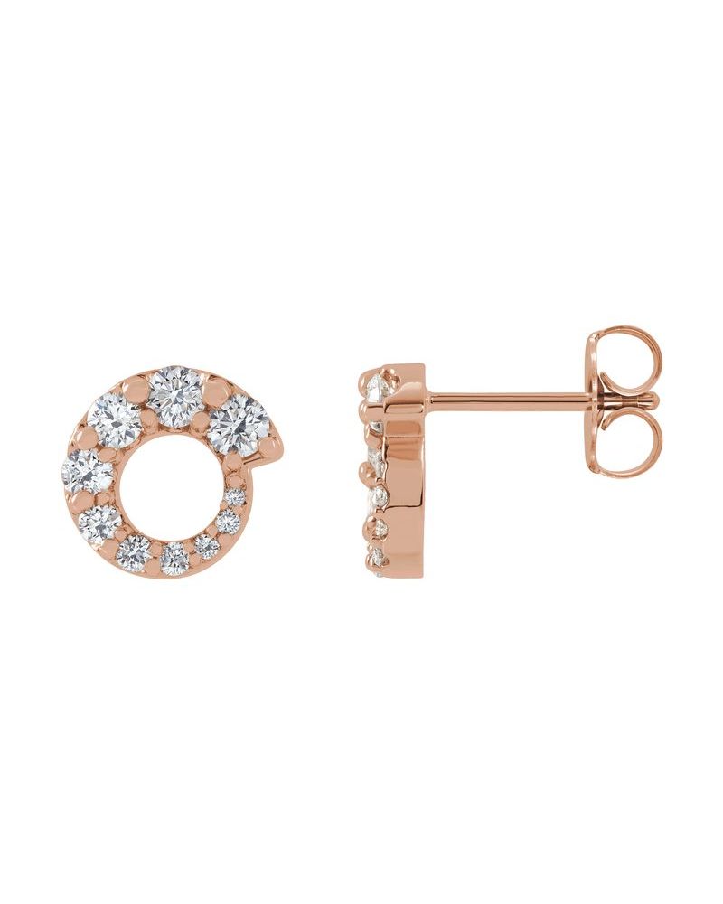 Brinco Círculo Degradê em Ouro 14k com Diamantes Naturais