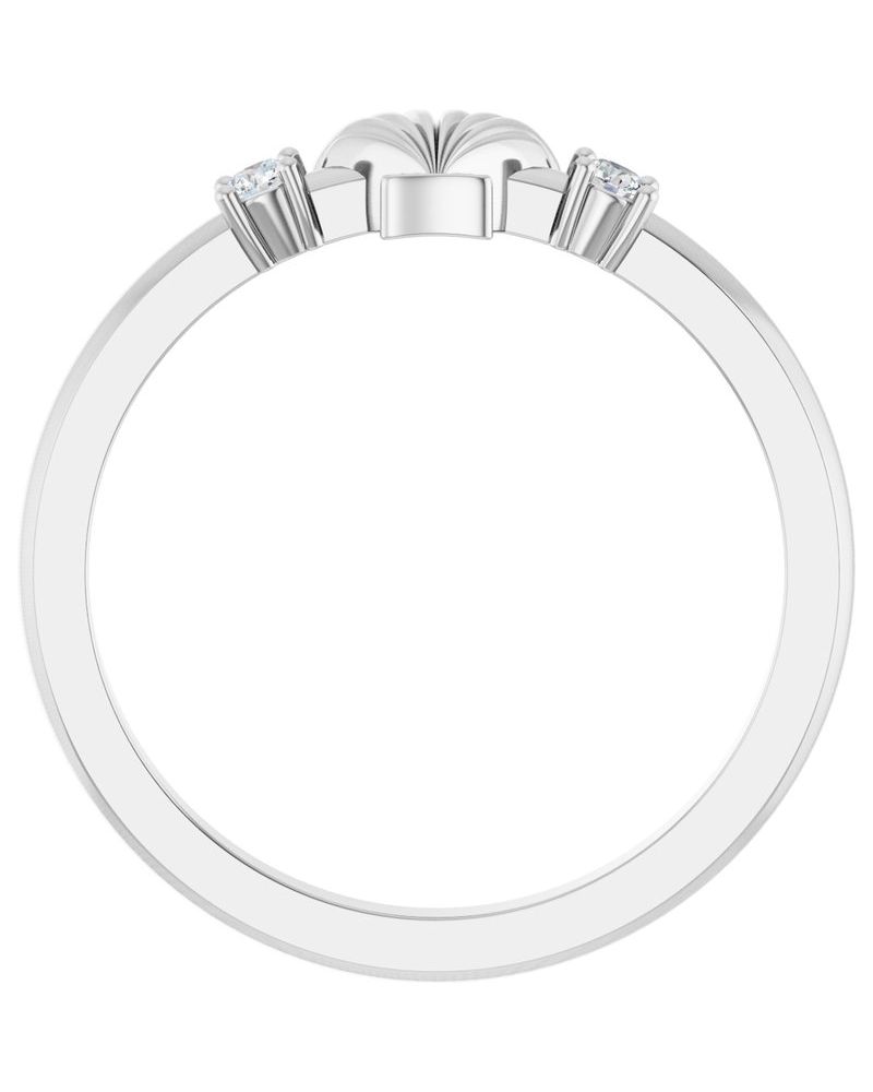 Anel Concha em Ouro 14k com Diamantes Naturais