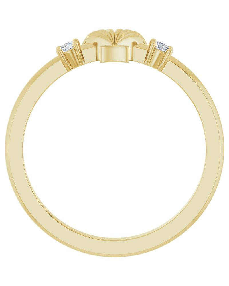Anel Concha em Ouro 14k com Diamantes Naturais
