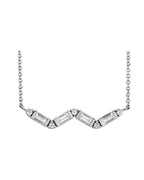 Colar Baguete Barra Cravejado em Ouro 14k com Diamantes Naturais