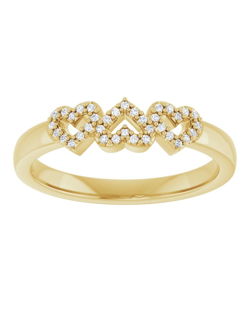 Anel Coração em Ouro 14k com Diamantes Naturais – Modelo 2