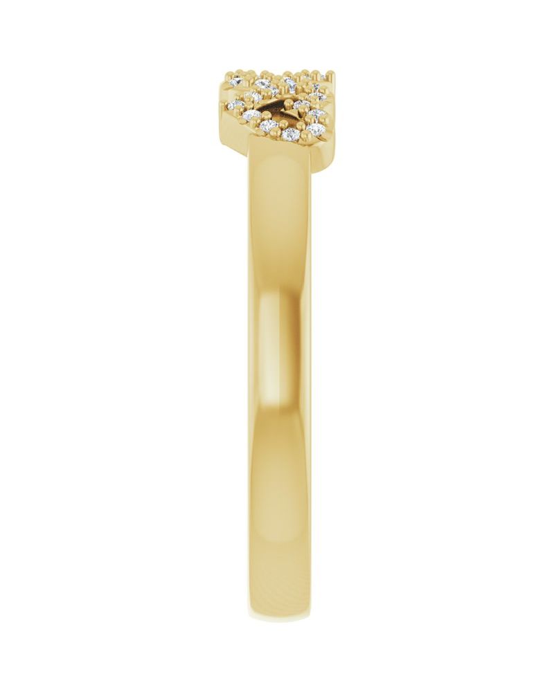 Anel Coração em Ouro 14k com Diamantes Naturais – Modelo 2