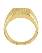 Anel Retângulo Chevalier em Ouro 14k com Diamantes Naturais