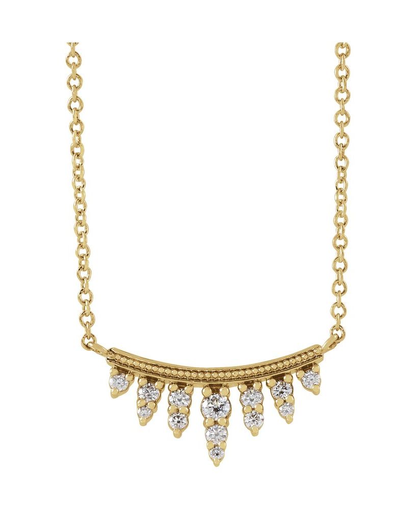 Colar Barra Cravejado em Ouro 14k com Diamantes Naturais – Modelo 11