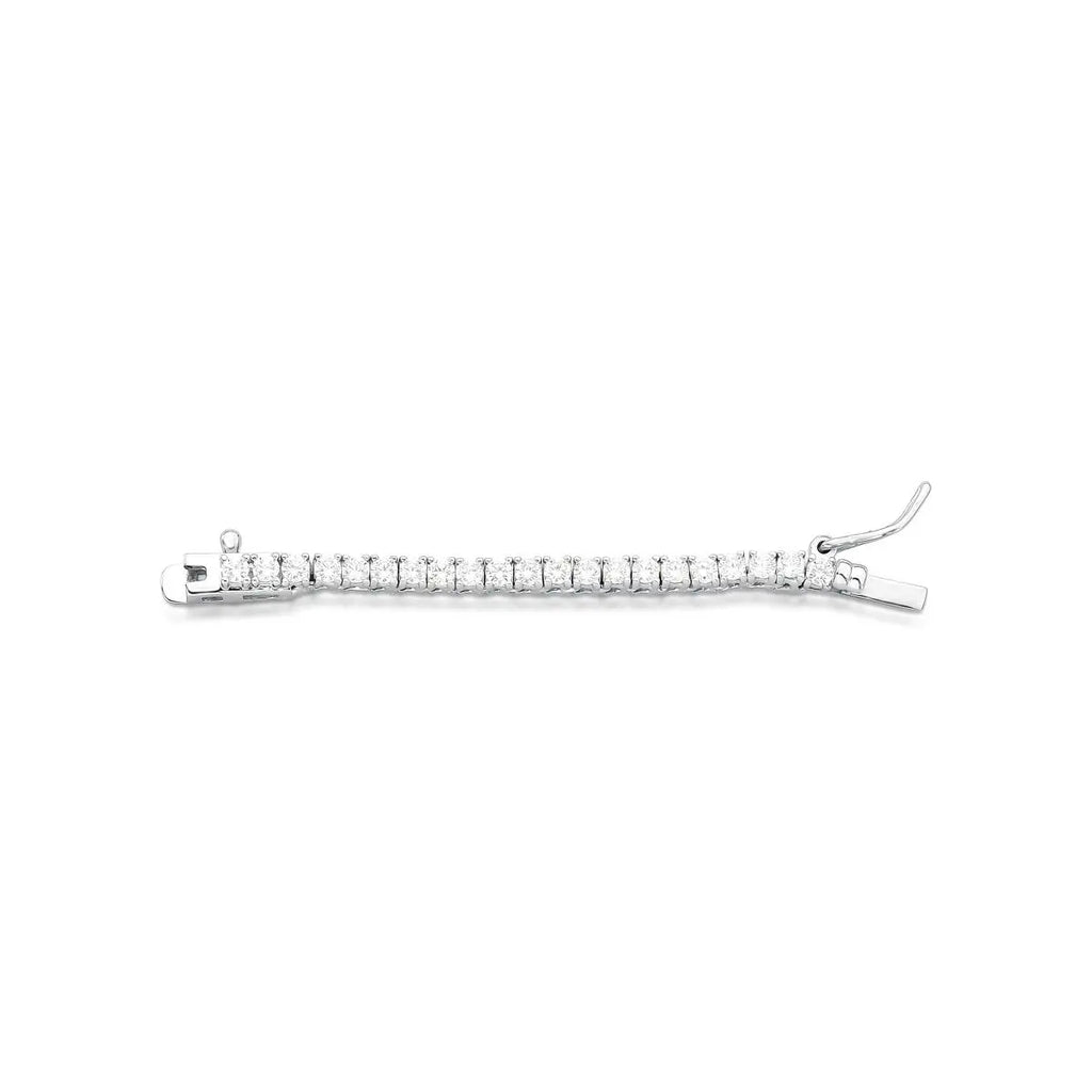 Extensor Folheado a Ródio de Riviera com Zircônias Redondas