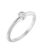 Anel Ponto de Luz em Ouro 14k com Diamante Lapidação Rosa – Branco 14k