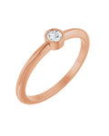 Anel Ponto de Luz em Ouro 14k com Diamante Lapidação Rosa – Rosé 14k