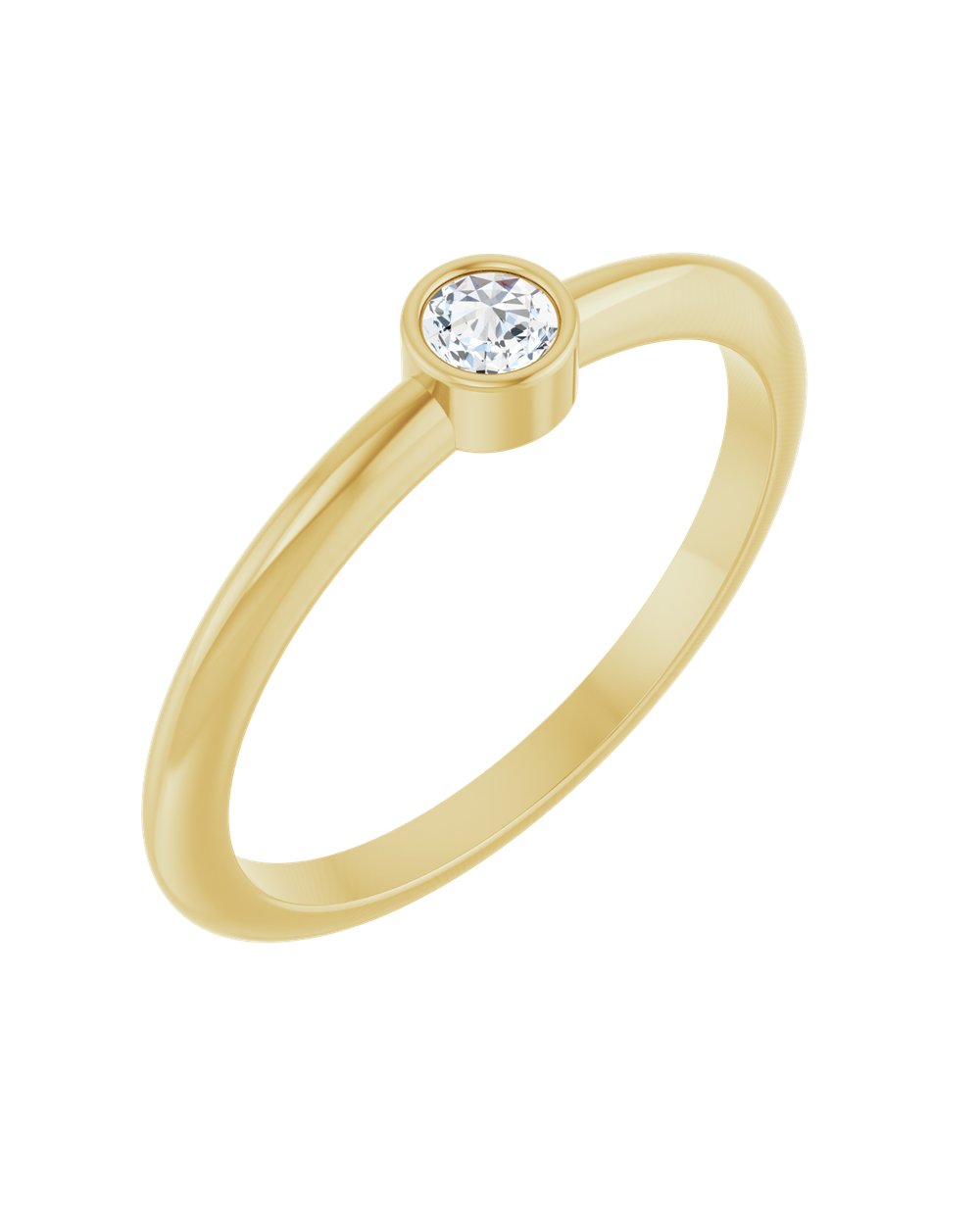 Anel Ponto de Luz em Ouro 14k com Diamante Lapidação Rosa – Amarelo 14k