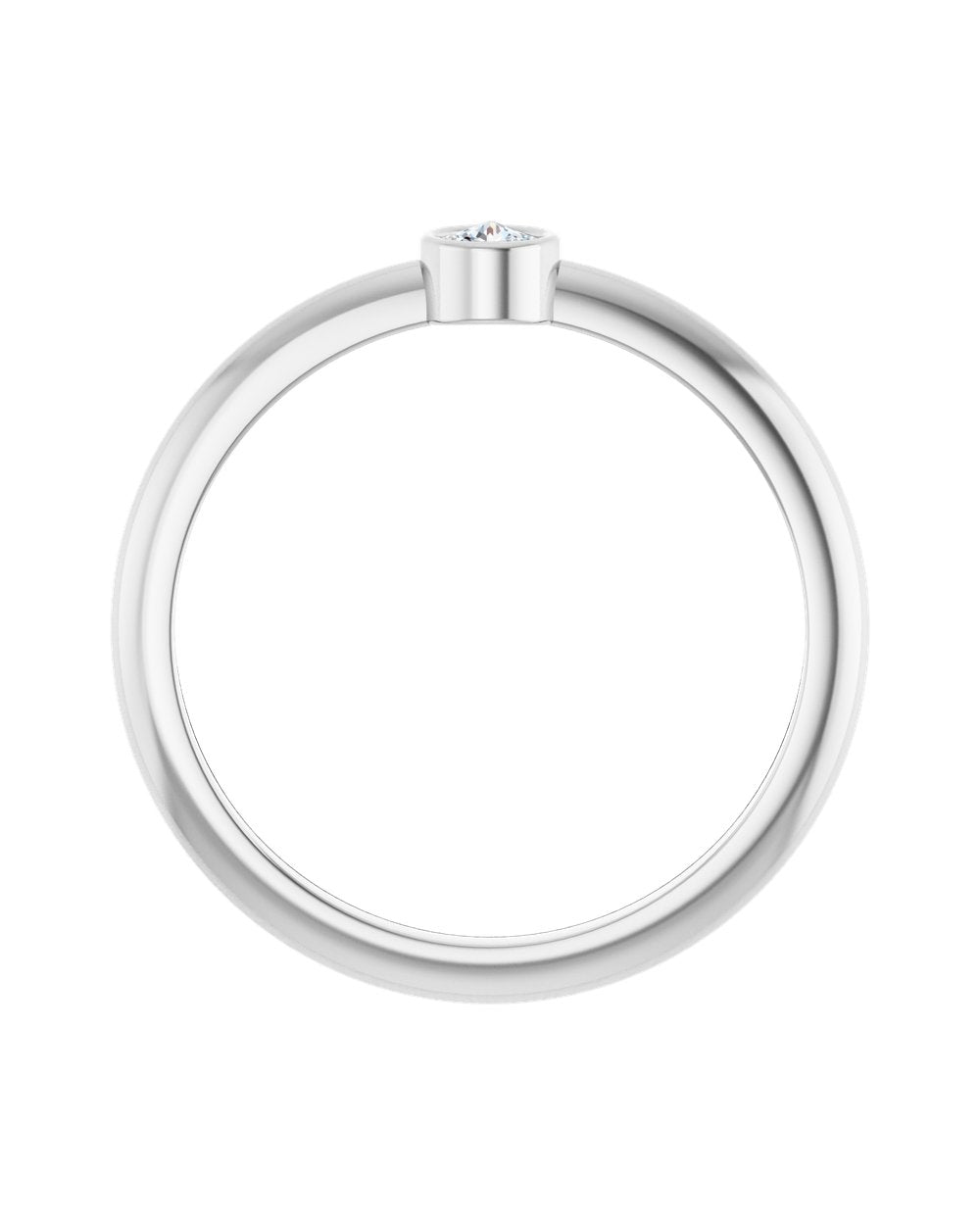 Anel Ponto de Luz em Ouro 14k com Diamante Lapidação Rosa – Branco 14k