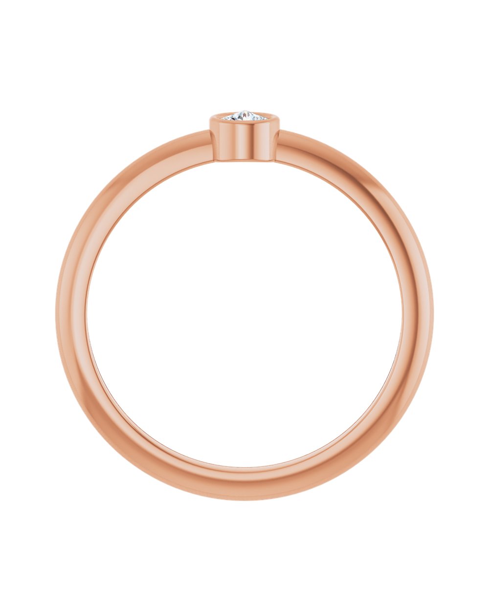 Anel Ponto de Luz em Ouro 14k com Diamante Lapidação Rosa – Rosé 14k