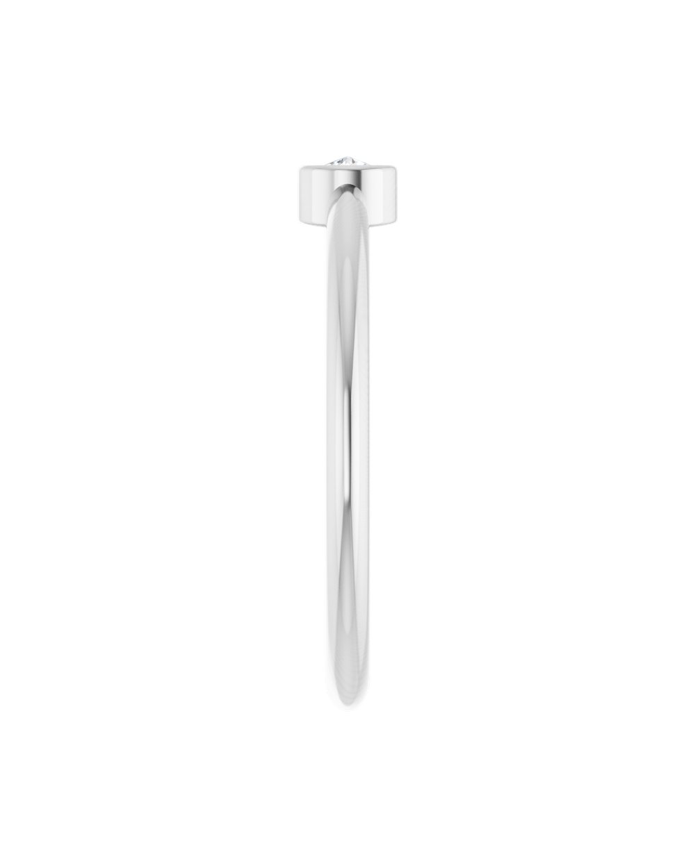 Anel Ponto de Luz em Ouro 14k com Diamante Lapidação Rosa – Branco 14k
