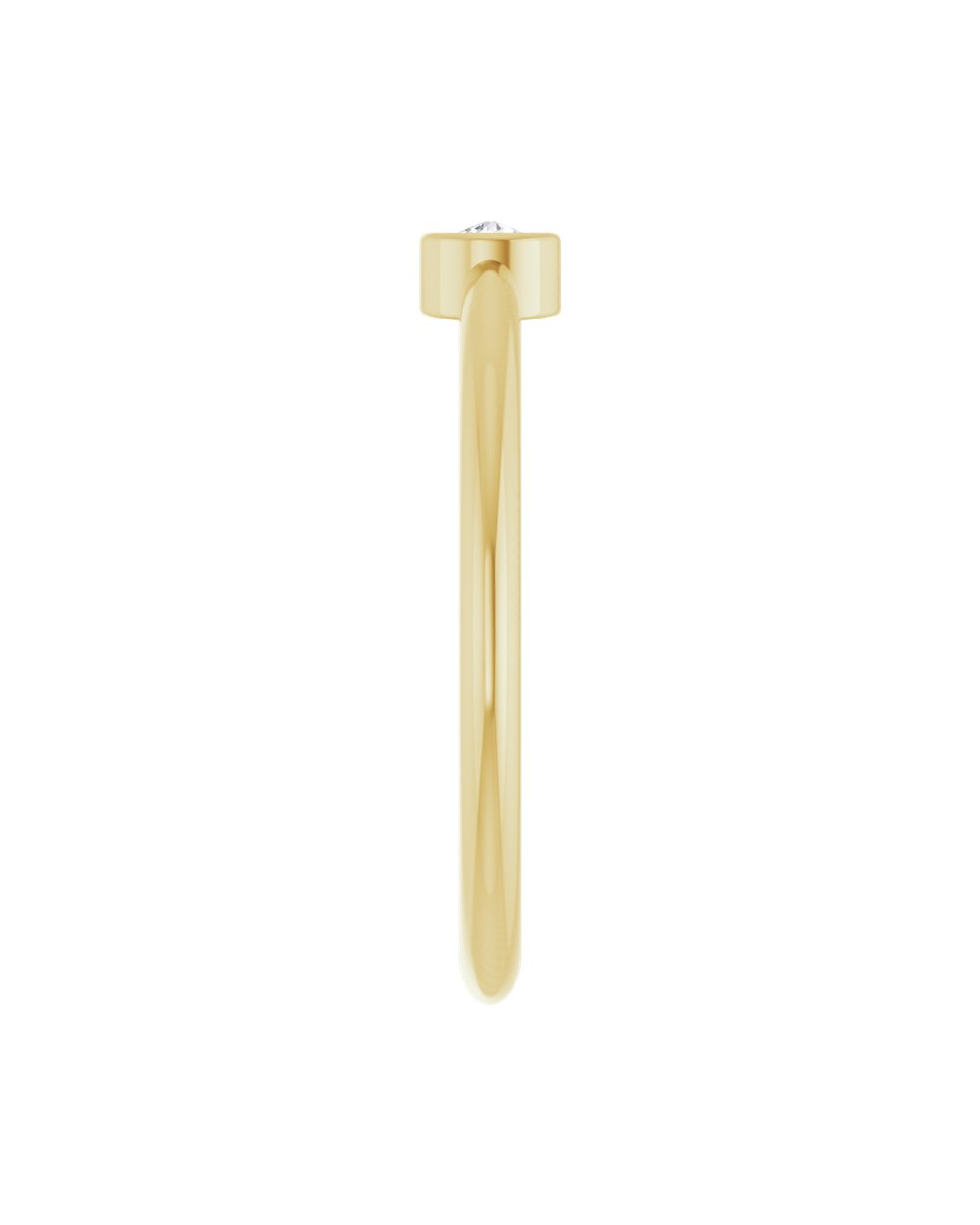 Anel Ponto de Luz em Ouro 14k com Diamante Lapidação Rosa – Amarelo 14k