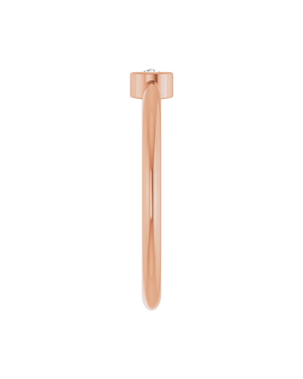 Anel Ponto de Luz em Ouro 14k com Diamante Lapidação Rosa – Rosé 14k