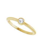 Anel Ponto de Luz em Ouro 14k com Diamante Lapidação Rosa – Amarelo 14k