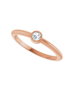 Anel Ponto de Luz em Ouro 14k com Diamante Lapidação Rosa – Rosé 14k