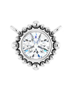 Colar Bolinhas com Cravação Bezel em Ouro 14k com Diamantes de Laboratório