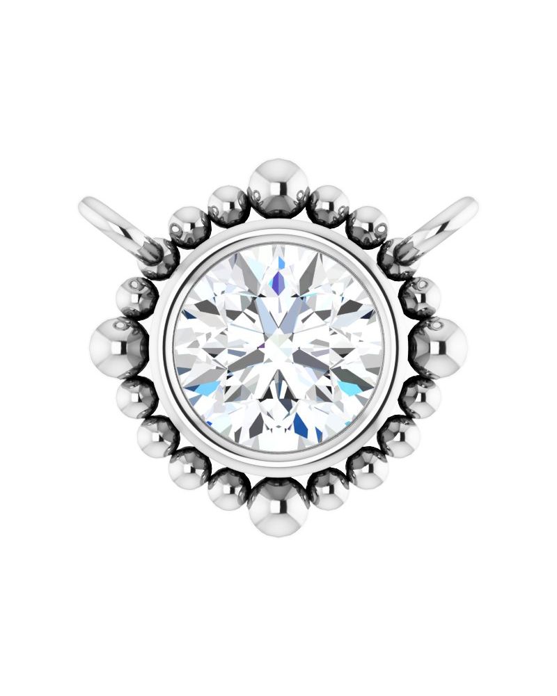 Colar Bolinhas com Cravação Bezel em Ouro 14k com Diamantes de Laboratório